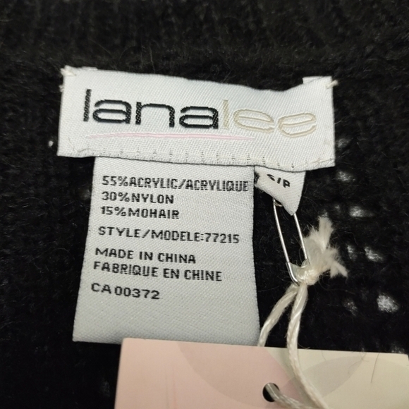 Lana Lee Womens Size S/p Black knit V-Neck Sweater Cardigan Button Soft Cozy NWT - Picture 11 of 11
